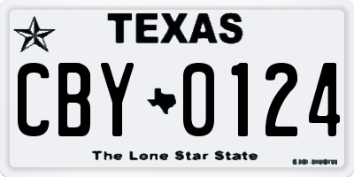 TX license plate CBY0124