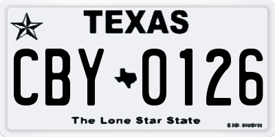 TX license plate CBY0126