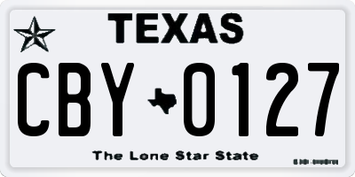 TX license plate CBY0127