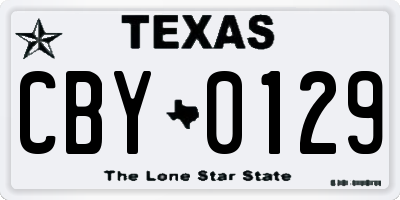 TX license plate CBY0129