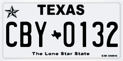 TX license plate CBY0132