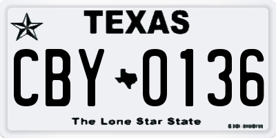 TX license plate CBY0136