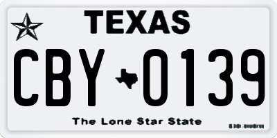 TX license plate CBY0139