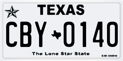 TX license plate CBY0140