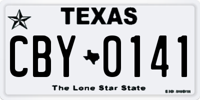 TX license plate CBY0141