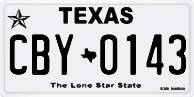 TX license plate CBY0143