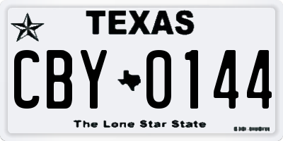 TX license plate CBY0144