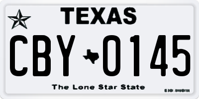 TX license plate CBY0145