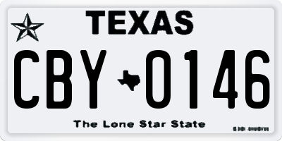 TX license plate CBY0146