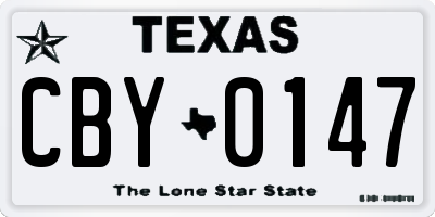 TX license plate CBY0147
