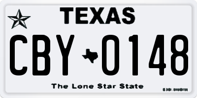 TX license plate CBY0148