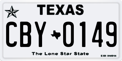 TX license plate CBY0149