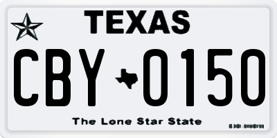 TX license plate CBY0150