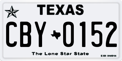 TX license plate CBY0152
