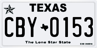 TX license plate CBY0153