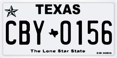 TX license plate CBY0156