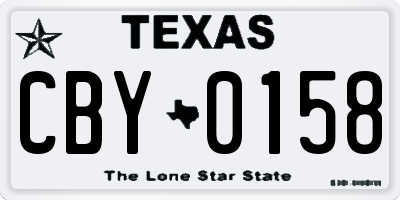 TX license plate CBY0158