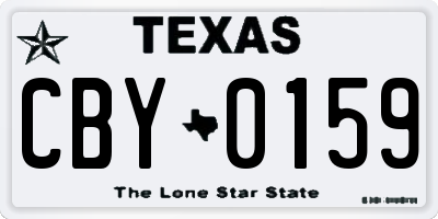 TX license plate CBY0159