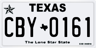 TX license plate CBY0161