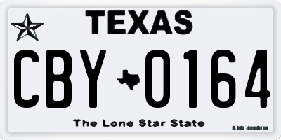 TX license plate CBY0164