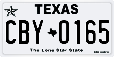 TX license plate CBY0165