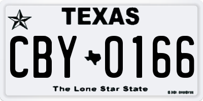 TX license plate CBY0166