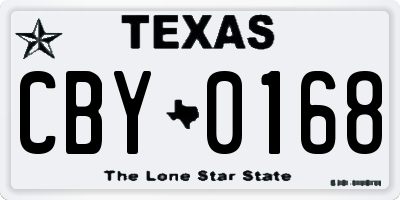 TX license plate CBY0168