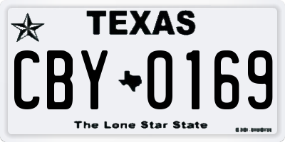TX license plate CBY0169