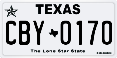 TX license plate CBY0170