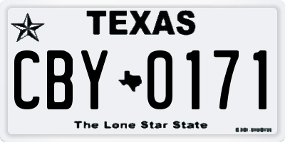 TX license plate CBY0171