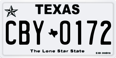 TX license plate CBY0172