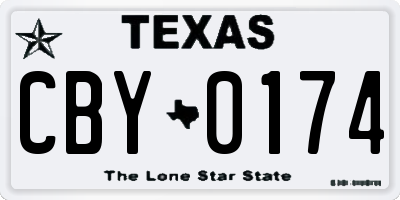 TX license plate CBY0174