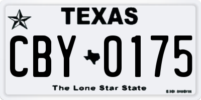 TX license plate CBY0175