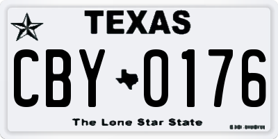 TX license plate CBY0176