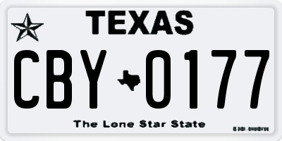 TX license plate CBY0177