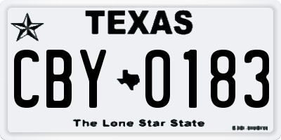 TX license plate CBY0183