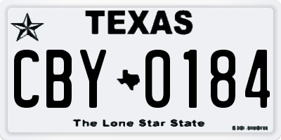 TX license plate CBY0184
