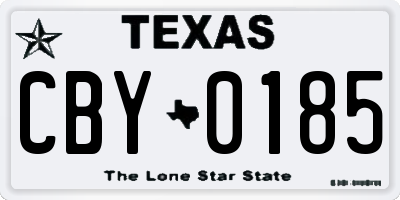 TX license plate CBY0185
