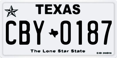 TX license plate CBY0187