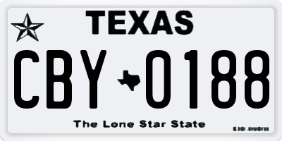 TX license plate CBY0188