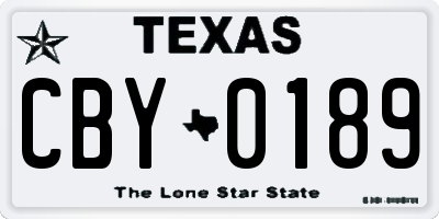 TX license plate CBY0189