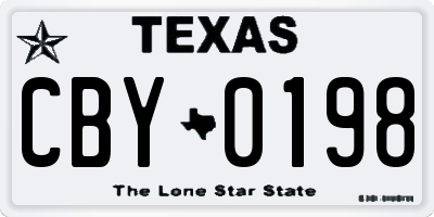 TX license plate CBY0198