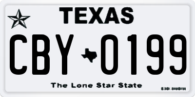 TX license plate CBY0199