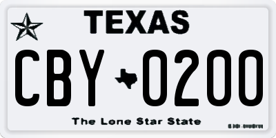 TX license plate CBY0200