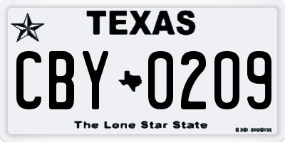 TX license plate CBY0209