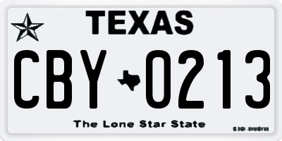 TX license plate CBY0213
