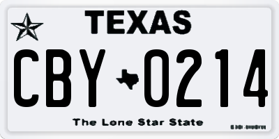 TX license plate CBY0214