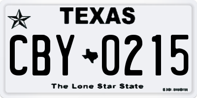 TX license plate CBY0215