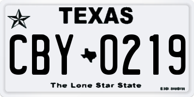 TX license plate CBY0219