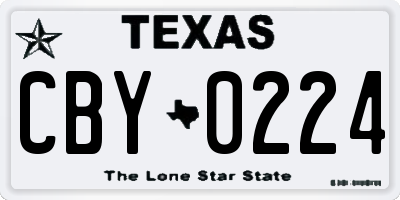 TX license plate CBY0224
